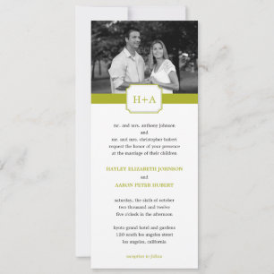 Modern Band Wedding Invitation (Lime)