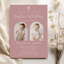 Modern Baptism & 1st Birthday Twins Boy and Girl 