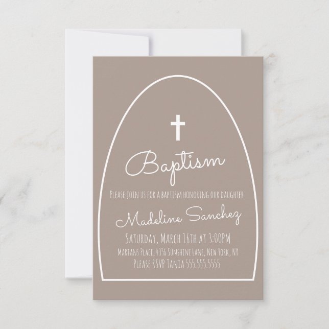 Modern Baptism Arch Baby Dedication Invitation (Front)