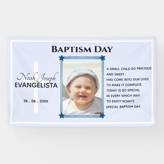 Modern BAPTISM DAY Event Party Banner (Horizontal)