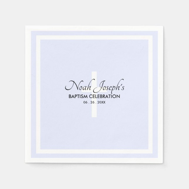 Modern BAPTISM Event Paper Party Napkin (Front)