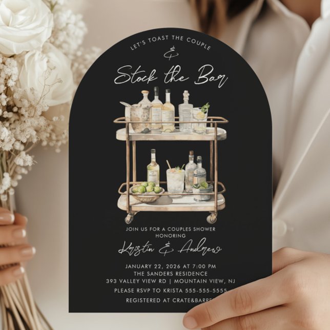 Modern Bar Cart Couples Shower  Invitation (Creator Uploaded)