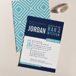 MODERN BAR MITZVAH cool bold block navy aqua blue Invitation<br><div class="desc">by kat massard > WWW.SIMPLYSWEETPAPERIE.com Love the design, but would like to see some changes - another colour scheme, product, add a photo or adapted for a different occasion - no worries simply contact me - I am happy to help! - - - - - - - - - -...</div>