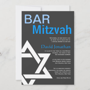 Modern Bar Mitzvah Invitation Custom Announcements