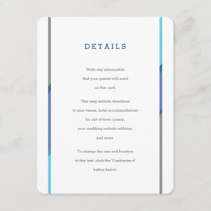 Modern Bar Mitzvah Invitation Insert Blue + Teal