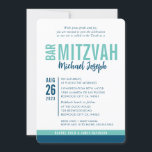 MODERN BAR MITZVAH trendy date blue mint green Invitation<br><div class="desc">by kat massard > WWW.SIMPLYSWEETPAPERIE.com Love the design, but would like to see some changes - another colour scheme, product, add a photo or adapted for a different occasion - no worries simply contact me - I am happy to help! - - - - - - - - - -...</div>