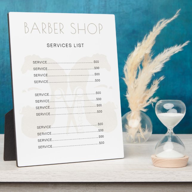 Modern barber salon simple minimalist elegant plaque (Side)