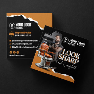 Modern Barber Shop Chair Hair Stylist Hairdresser Square Business Card