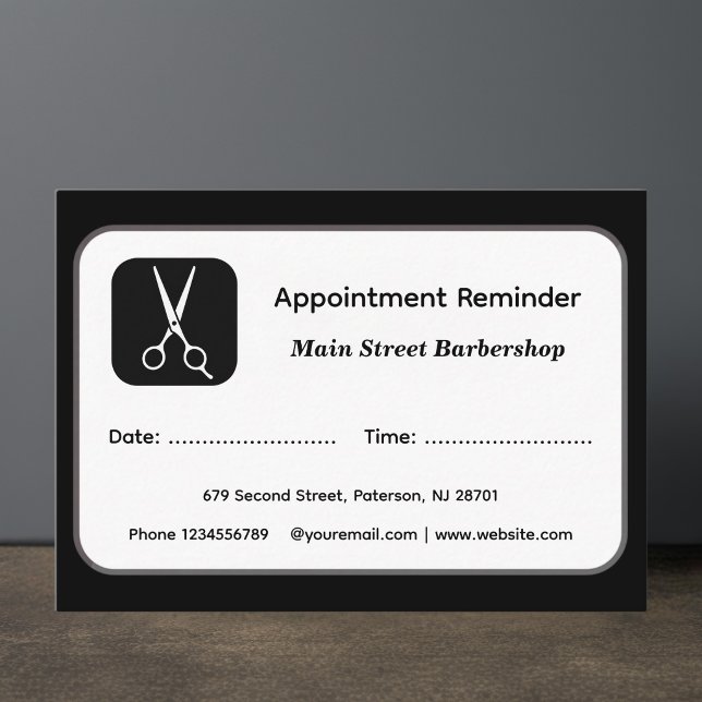 Modern Barbershop Appointment Reminder Cards (Creator Uploaded)
