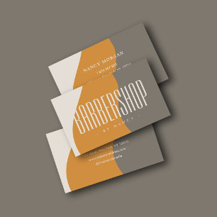 Modern Barbershop Earth Tones Rustic Business Card