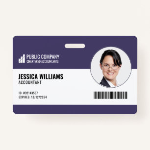 Modern Barcode Staff Employee ID Badge