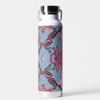 Modern Baroque Pattern in Pink Burgundy Blue