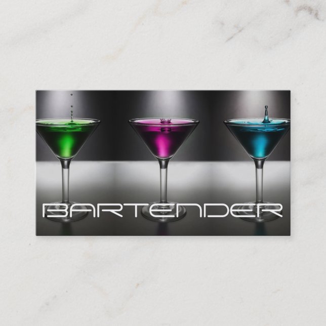 Modern Bartender Business Card (Front)