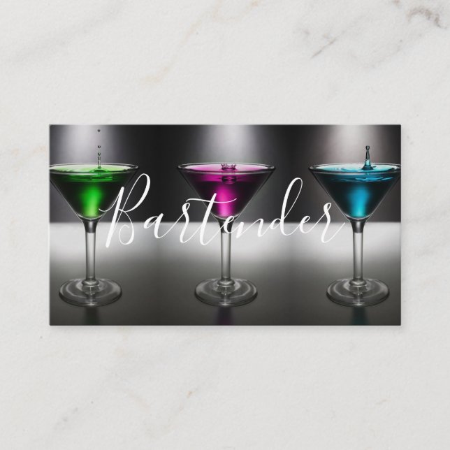 Modern Bartender Business Card (Front)