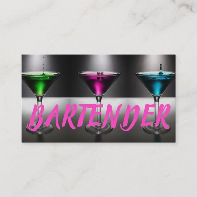 Modern Bartender Business Card (Front)