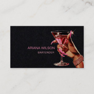 Modern Bartender Cocktail Bar Club Event Business Card