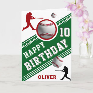 Modern Baseball Ball Player Themed Birthday Card