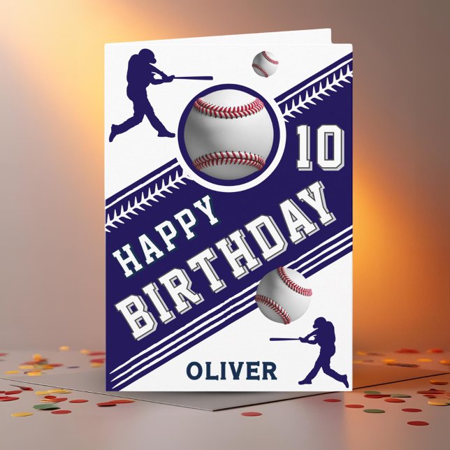 Modern Baseball Ball Player Themed Birthday  Card (Creator Uploaded)