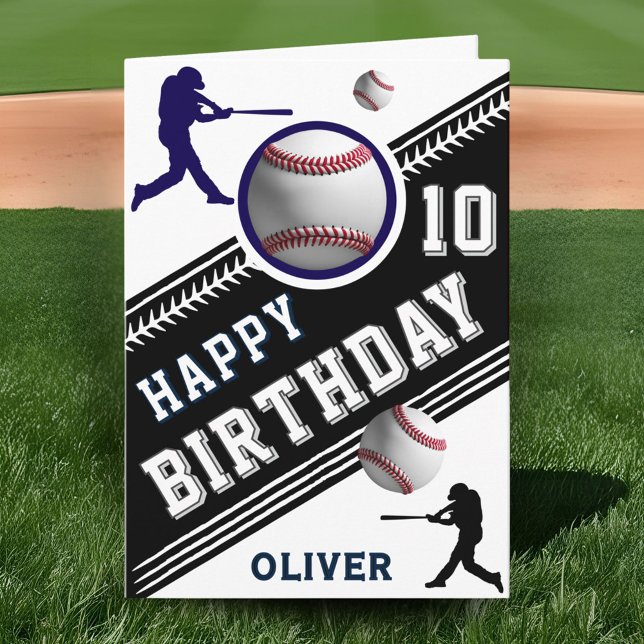 Modern Baseball Ball Player Themed Birthday  Card (Creator Uploaded)