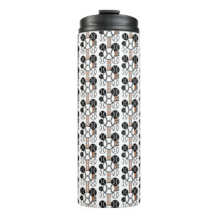 Modern Baseball  Black White Orange Color Pattern Thermal Tumbler