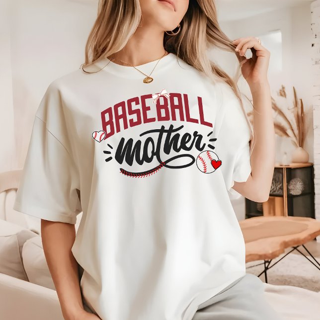 Modern Baseball Mother Coquette Stylish Simple  T-Shirt (Baseball Mother T-Shirt)
