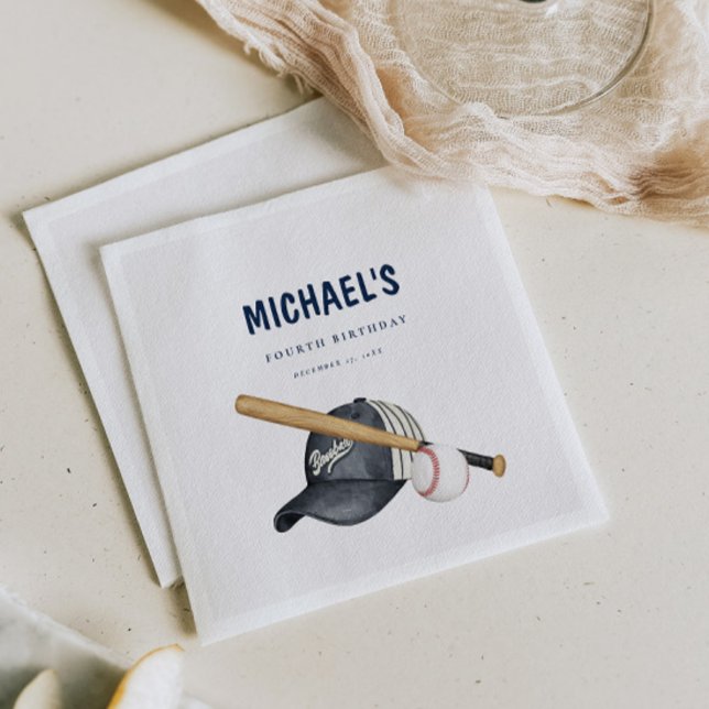 Modern Baseball Themed Paper Napkin (Creator Uploaded)