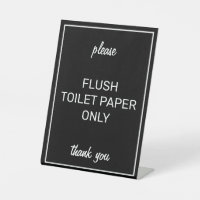 Modern Basic Black Bathroom Septic Pedestal Sign