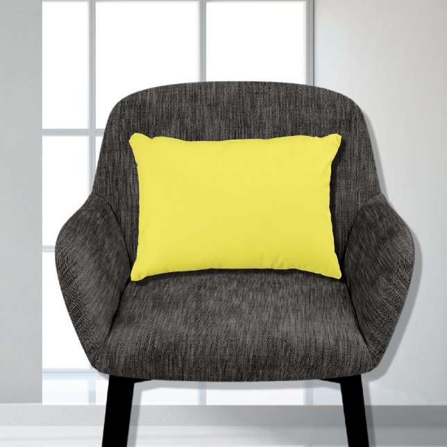 Modern Basic Bright Yellow simple 11x16 Decorative Cushion (Creator Uploaded)