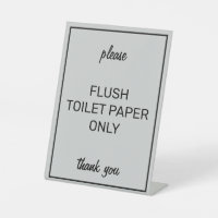 Modern Basic Grey Bathroom Septic Pedestal Sign
