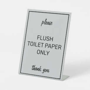 Modern Basic Grey Bathroom Septic Pedestal Sign