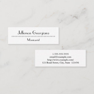 Modern & Basic Manicurist Business Card