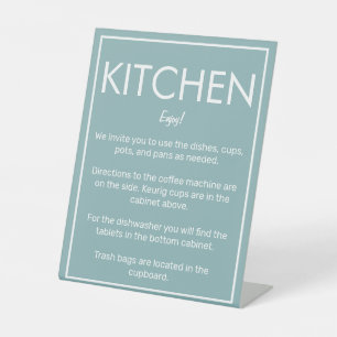 Modern Basic Teal Kitchen Counter Sign
