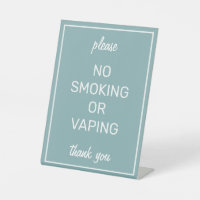 Modern Basic Teal No Smoking Tabletop Sign