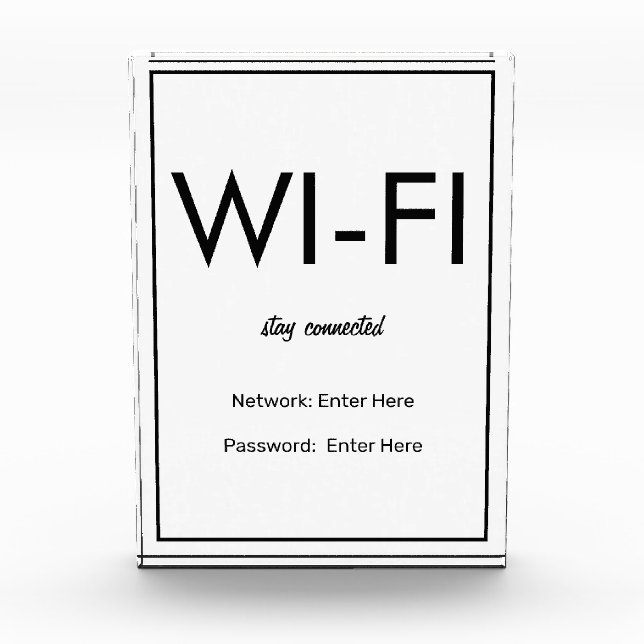 Modern Basic White Wi-Fi Guest Block (Front)