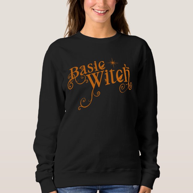Modern Basic Witch Gothic Costume Halloween Sweatshirt (Front)