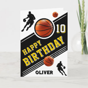 Modern Basketball Ball Player Themed Birthday Card