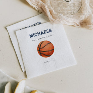 Modern Basketball Birthday Paper Napkin
