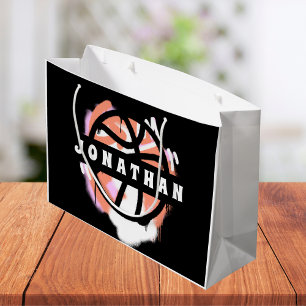 Modern Basketball Graffiti Player Name Cool Sport  Large Gift Bag