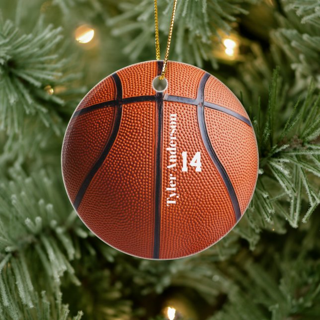Modern Basketball Name and Player Number  Ceramic Tree Decoration (Tree)