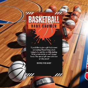 Modern Basketball Orange Ball Baby Shower Enclosure Card