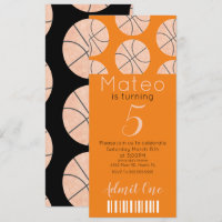 Modern Basketball Pattern  Ticket Style Party   In