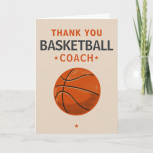 Modern Basketball Team Player Coach Thank You Card