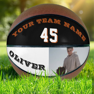 Modern Basketball with Team Name Number Photo