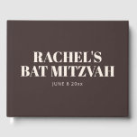 Modern Bat Mitzvah Brown Personalised Name Memory Guest Book<br><div class="desc">This personalised guest book features a rich brown cover with soft ivory cream typography and a bold, name-forward layout for a bat mitzvah celebration. Customise the name and date to create a keepsake guests can sign and families can revisit long after the event. The clean design works well for sign-in...</div>