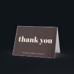 Modern Bat Mitzvah Brown Personalized Name Folded Thank You Card<br><div class="desc">This bat mitzvah thank you card features a rich brown background with soft ivory cream typography and a simple, modern message on the front. Personalize the name to create a polished way to thank guests for celebrating and for their thoughtful gifts. The folded format offers space inside for a handwritten...</div>