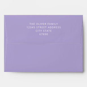 Modern Bat Mitzvah Lavender Purple Matching Envelope