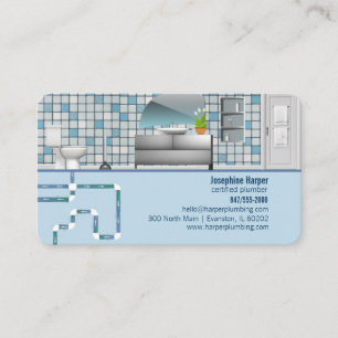 modern bathroom plumbing business card