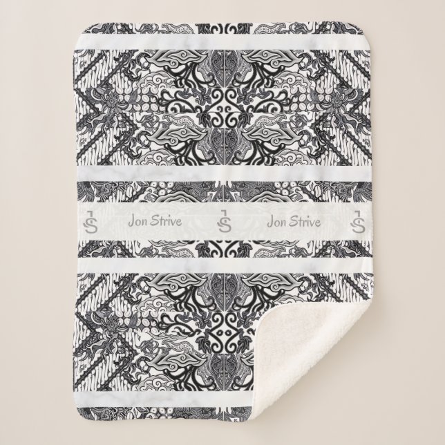 Modern BATIK Pattern Sherpa Blanket (Front)