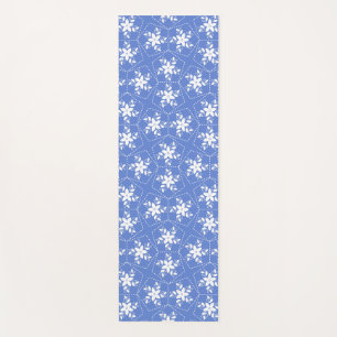 Modern Batik Pattern White Jasmine Floral Flower Yoga Mat