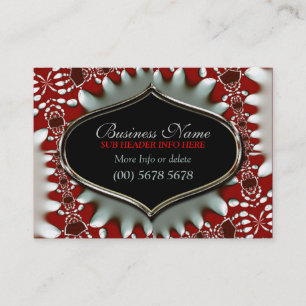 Modern Batik Red + Silver Big Business Card